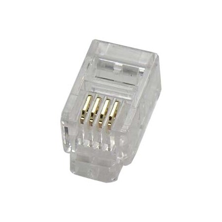 Bestlink Netware RJ22 4P4C Plug for Handset Flat Stranded Wire, 100pk 170311